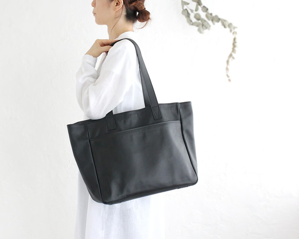 本革レザー トートバッグ biz』 A4ノート/大容量/ショルダー/ペット