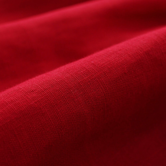 “亞麻褶skirt裙”乾淨長（暗紅色） 第6張的照片