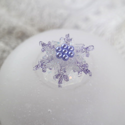 冬の帯留《 六つの花　淡雪 》 1枚目の画像