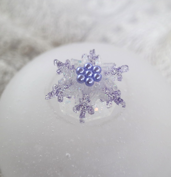 冬の帯留《 六つの花　淡雪 》 1枚目の画像