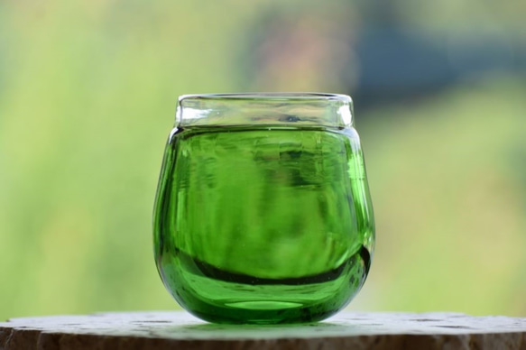 【ふちどりマルグラス（小）緑】プチギフト可♪ 3枚目の画像