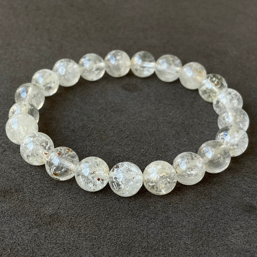 【希少】スタラクティティックマイカインクォーツ スタラクティティックマイカインクォーツ・9ミリ/ストーンブレスレット