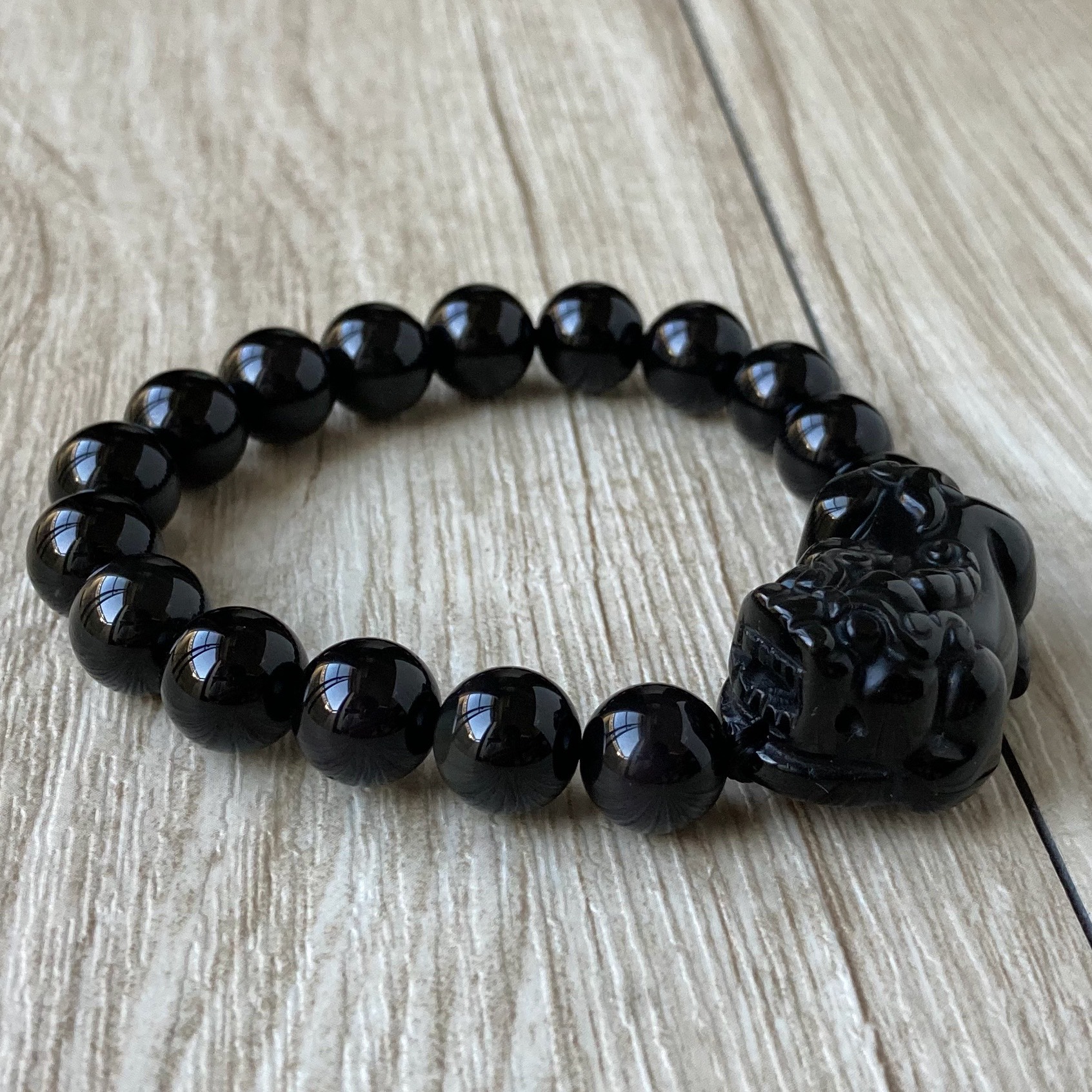 心を整え前向きな一歩を導く/レインボーオブシディアン/天然石 ストーン ブレスレット