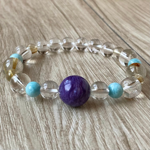 ダブルの癒しで幸運を得る/チャロアイト他/パワーストーンブレスレット 