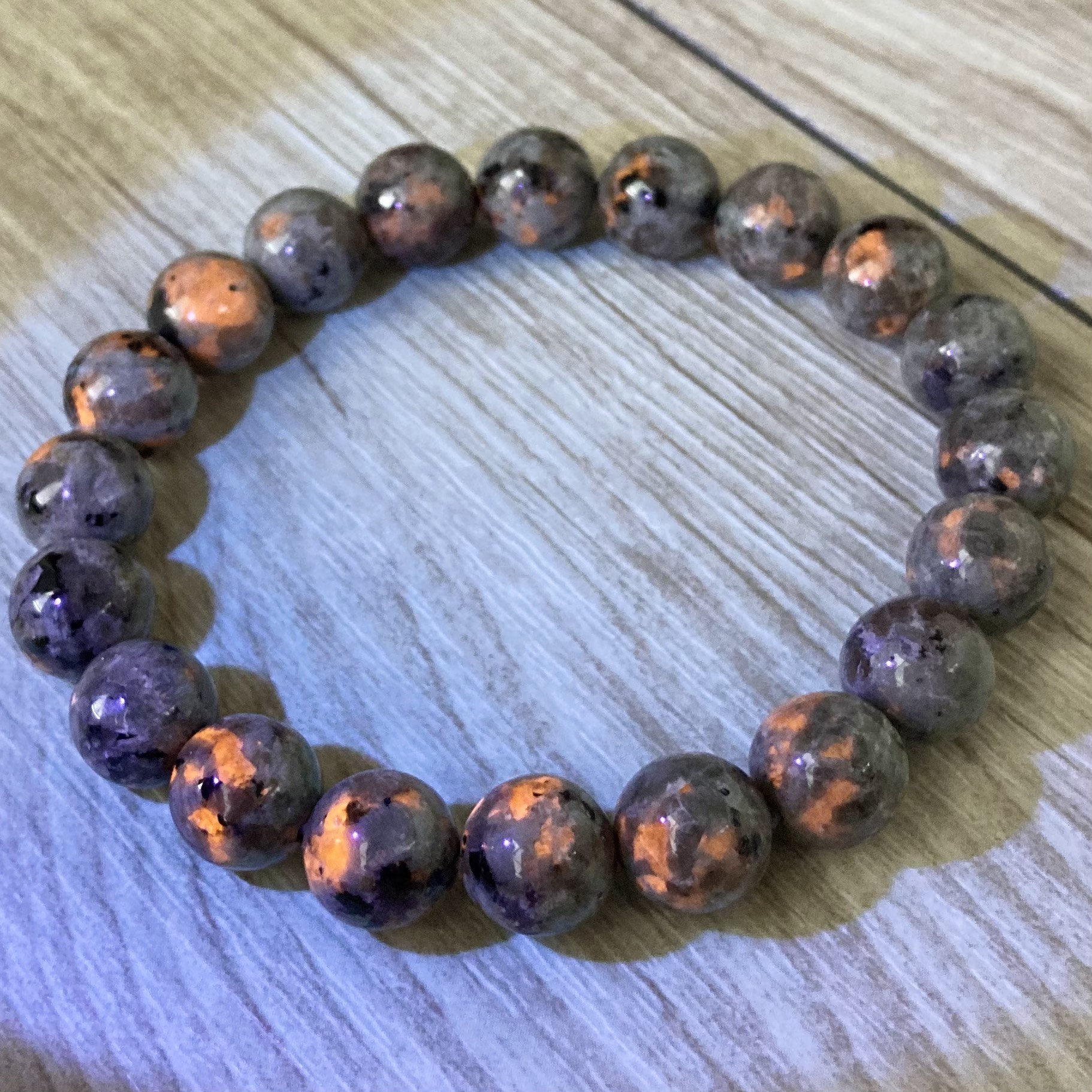 半額セール‼︎光と影の美しさを秘めたストーン/ユーパーライト/天然石 ストーン ブレスレット