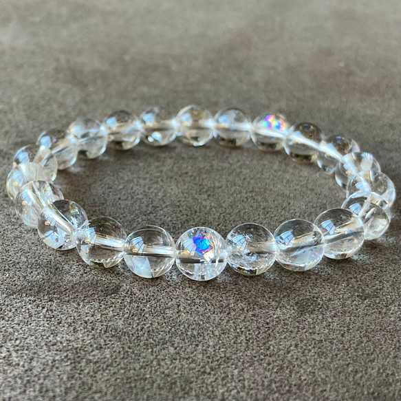 幸福に導く七色の虹/純天然クラックアイリスクォーツ/パワーストーンブレスレット 幸福に導く七色の虹/純天然クラックアイリスクォーツ/パワー 天然石