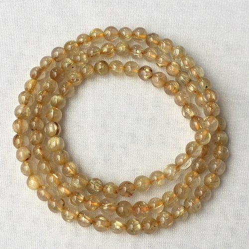 最強金運を身に付ける/ゴールドルチルクォーツ3連ブレスレット/パワー  