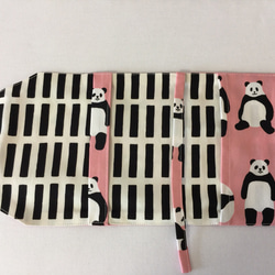 文庫本用ブックカバー　panda pink 3枚目の画像