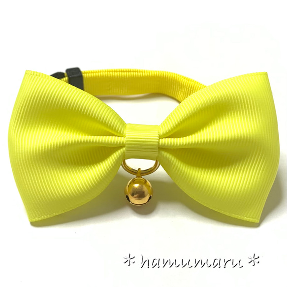 シングルリボン(ローズ)わんちゃん猫ちゃん用首輪 リボン付き猫首輪