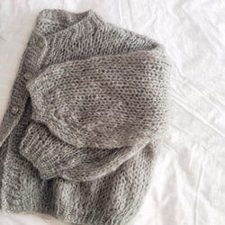 [SOLD OUT]Hand knitted[手編み]Mohair oversized 2waysカーディガン 4枚目の画像