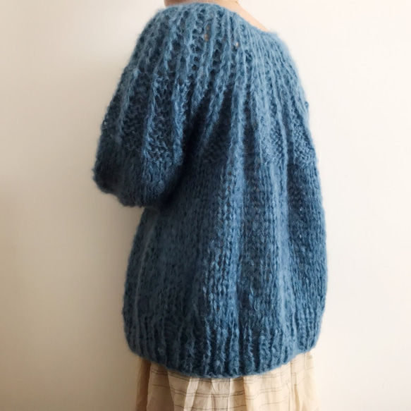 Creema限定福袋！送料無料*Hand knitted[手編み]フランス産Pure mohairカーディガン 8枚目の画像