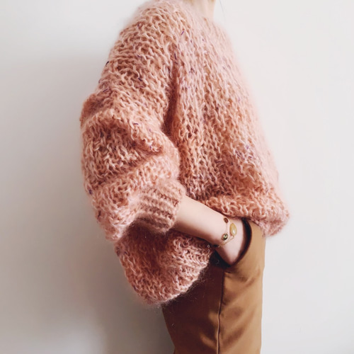Creema限定]送料無料*Hand knitted[手編み]フランス産モヘアLame