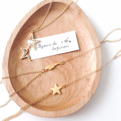 再販* 小さなジルコニアの星が輝くDouble starネックレス 4枚目の画像