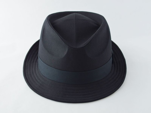 ブラック中折れ帽子 62cm 大きいサイズ 受注生産 3枚目の画像