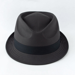 ダークグレー中折れ帽子 59cm～64cm 大きいサイズ 受注生産 2枚目の画像