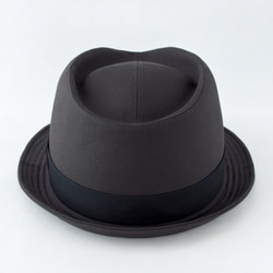 ダークグレー中折れ帽子 59cm～64cm 大きいサイズ 受注生産 3枚目の画像