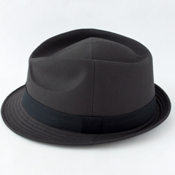 ダークグレー中折れ帽子 59cm～64cm 大きいサイズ 受注生産 5枚目の画像