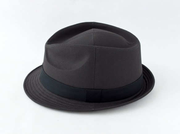 ダークグレー中折れ帽子 59cm～64cm 大きいサイズ 受注生産 5枚目の画像