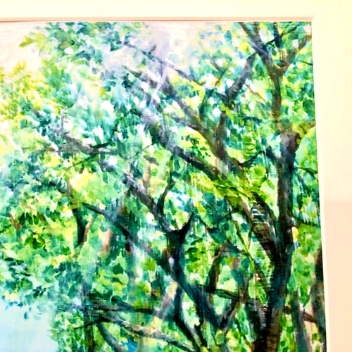 森の小径」(小) 複製画／額・マット付き 絵画 てんまだて しほ
