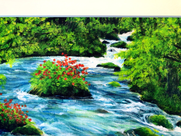 「奥入瀬渓流」　複製画　額・マット付き 7枚目の画像