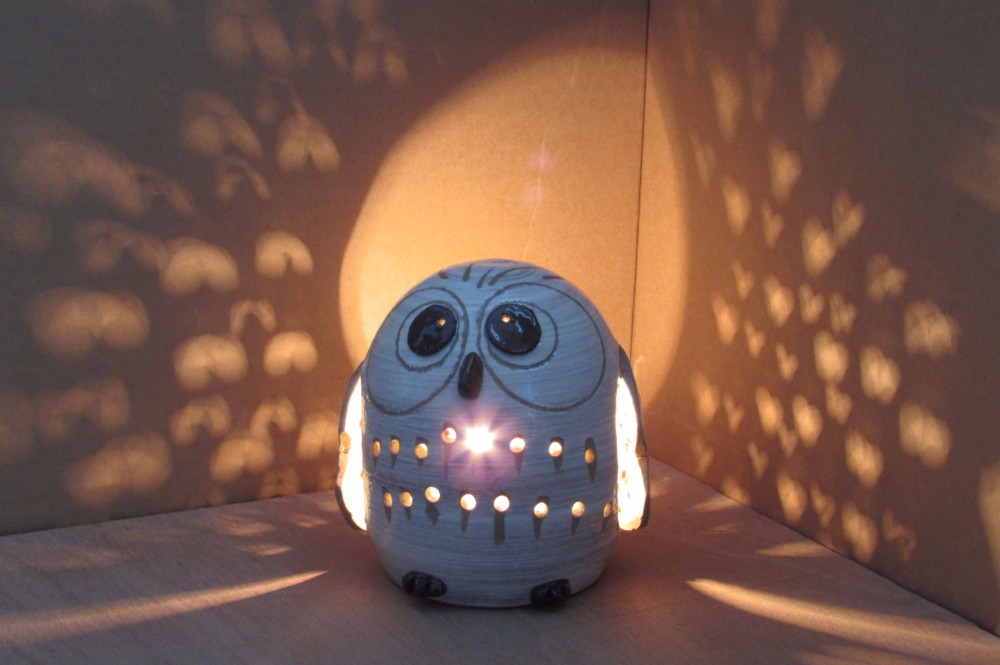 陶灯り。。。フクロウ