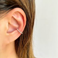 【Silver925】ラインストーンEarCuff  *Crystal Aurora* -Size S- 2枚目の画像