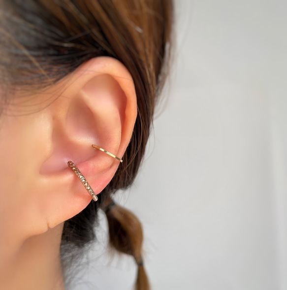 【k14gf・Silver】ラインストーンEarCuff  *RoseGold* -Size M- 1枚目の画像