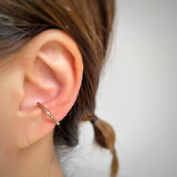 【k14gf・Silver】ラインストーンEarCuff  *RoseGold* -Size M- 3枚目の画像