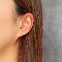 【14kgf】4way! Ear Cuff *華奢フープ+パールリング 9枚目の画像