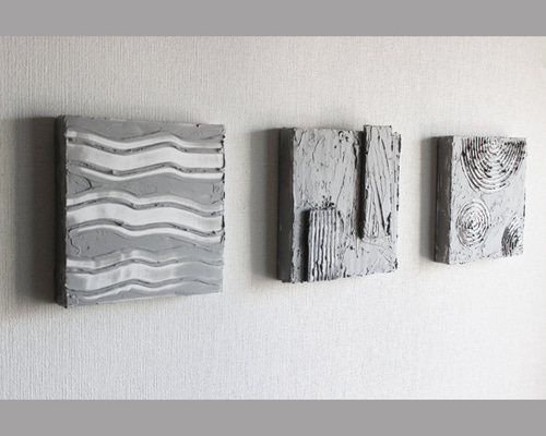 モダンアートパネル デザート グレー 3枚セット 絵画 magico