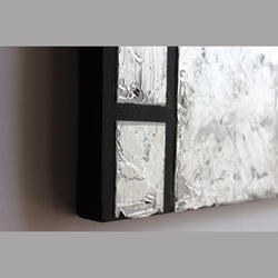 モダンアートパネル　銀箔ブロックB 4枚目の画像
