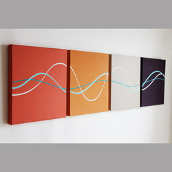 アートパネル フロウライン オレンジ 4枚セット 絵画 magico