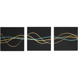 モダンアートパネル　フロウライン　ブラック　3枚セット 2枚目の画像