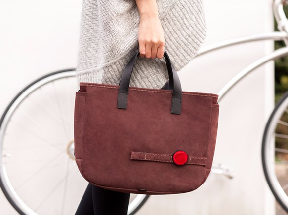 Leather cycle tote bag ( brown ) 2枚目の画像