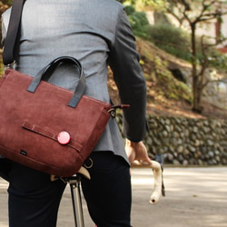 Leather cycle tote bag ( brown ) 3枚目の画像