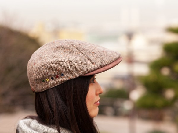 Tweed cycle hunting cap ( black ) 4枚目の画像