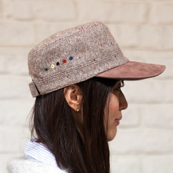 Tweed cycle workers cap ( camel ) 5枚目の画像