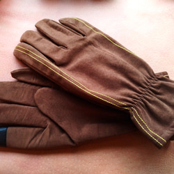 Leather cycle gloves ( brown ) 【スマホ対応】 2枚目の画像