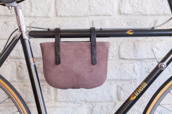 Leather cycle frame bag ( brown ) 1枚目の画像