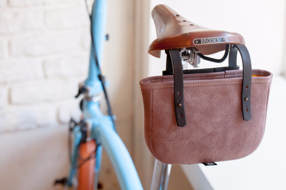 Leather cycle frame bag ( brown ) 2枚目の画像
