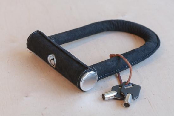 Leather cycle U lock ( black ) 1枚目の画像