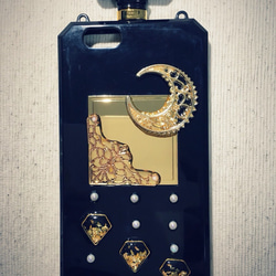 ゴールドパヒューム  黒ver iPhone6,6sケース ソフトケース レジン 香水 チェーン付き 5枚目の画像