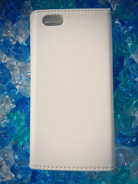 雨の日 レモンソーダver iPhone6,6sケース 手帳型 レジン 白 4枚目の画像