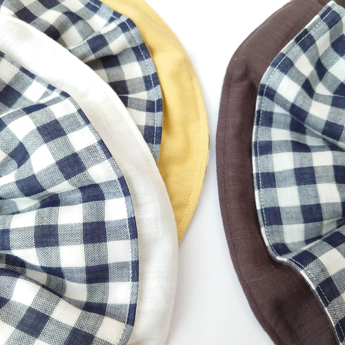 送料無料】ふりふりつけ襟スタイ(ブラウンチェック)