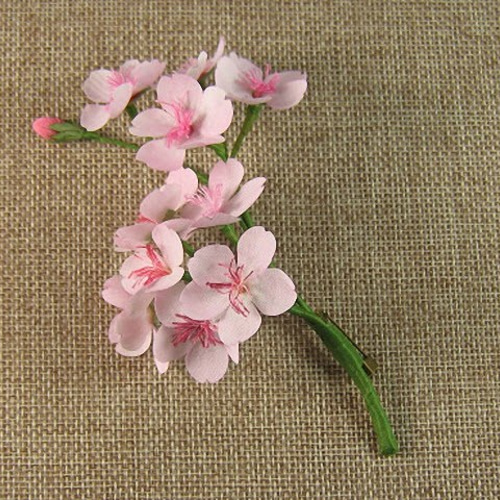 ハンドメイド布花 ハンドメイド手染め布花 さくら(桜)のコサージュ コサージュ saihana