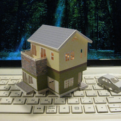 立体ハウス「住宅模型」外壁屋根カラー仕上げ 1枚目の画像