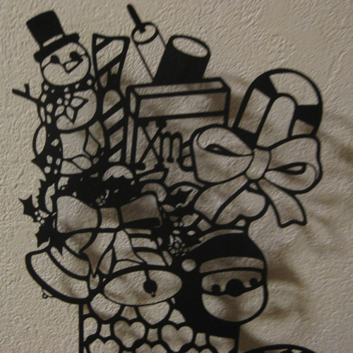 浮かし貼り切り絵 クリスマスブーツ 切り絵 切り絵屋きりの介 通販