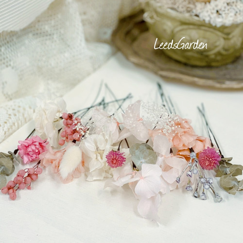 ドライフラワーヘッドドレス✨結婚式✨髪飾り✨ウェディング 09619191af1b25df774d6486838ba3