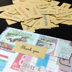 ちょこんと貼れるThank you シール【クラフトver.】 1枚目の画像