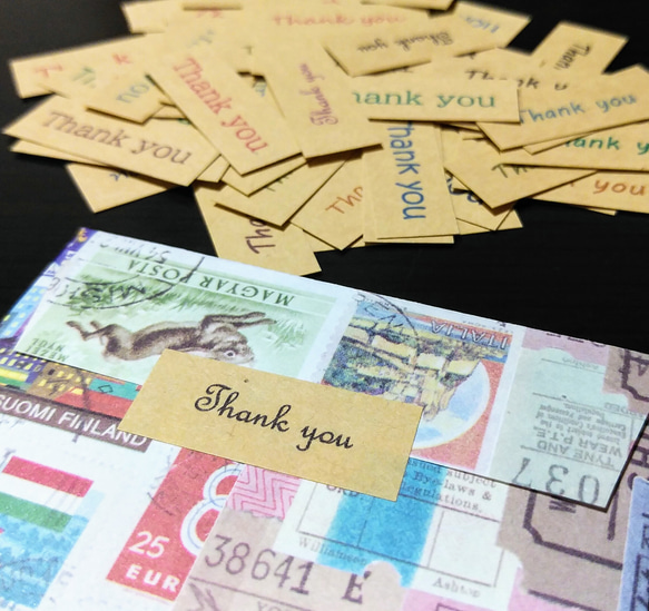 ちょこんと貼れるThank you シール【クラフトver.】 1枚目の画像